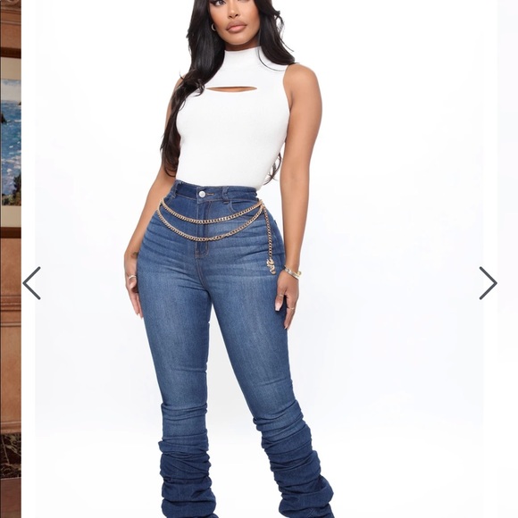 stacked skinny jeans dark wash - Picture 2 of 7